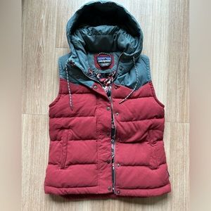 Patagonia Down Hooded Vest Small Mushroom Lining